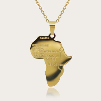 Hip Hop Jewelry 22" Long Chain Platinum/Rose Gold/Black Gun/18K Gold Plated African Map Pendant Necklace,Men Women Gift